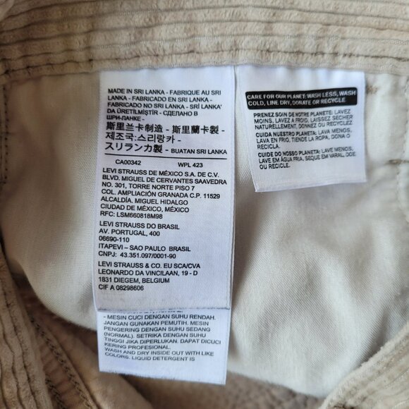 Levis Ribcage Straight Ankle Straight Corduroy Pant Sandshell Wide wale - Picture 8 of 16